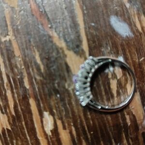 Elegant Silver and Purple Women's Ring